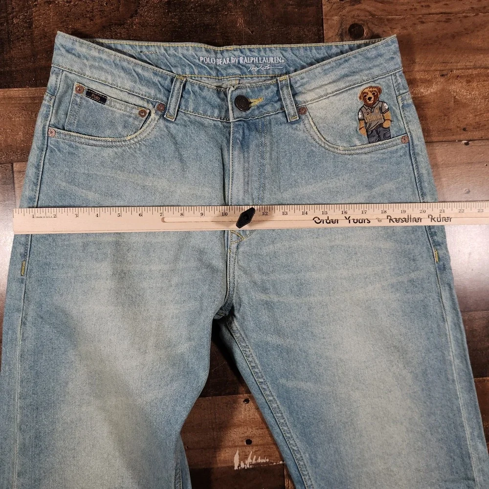 Polo Ralph Lauren Bear Baggy Jeans Mens 34x27 Blue Pants Dubai Preppy